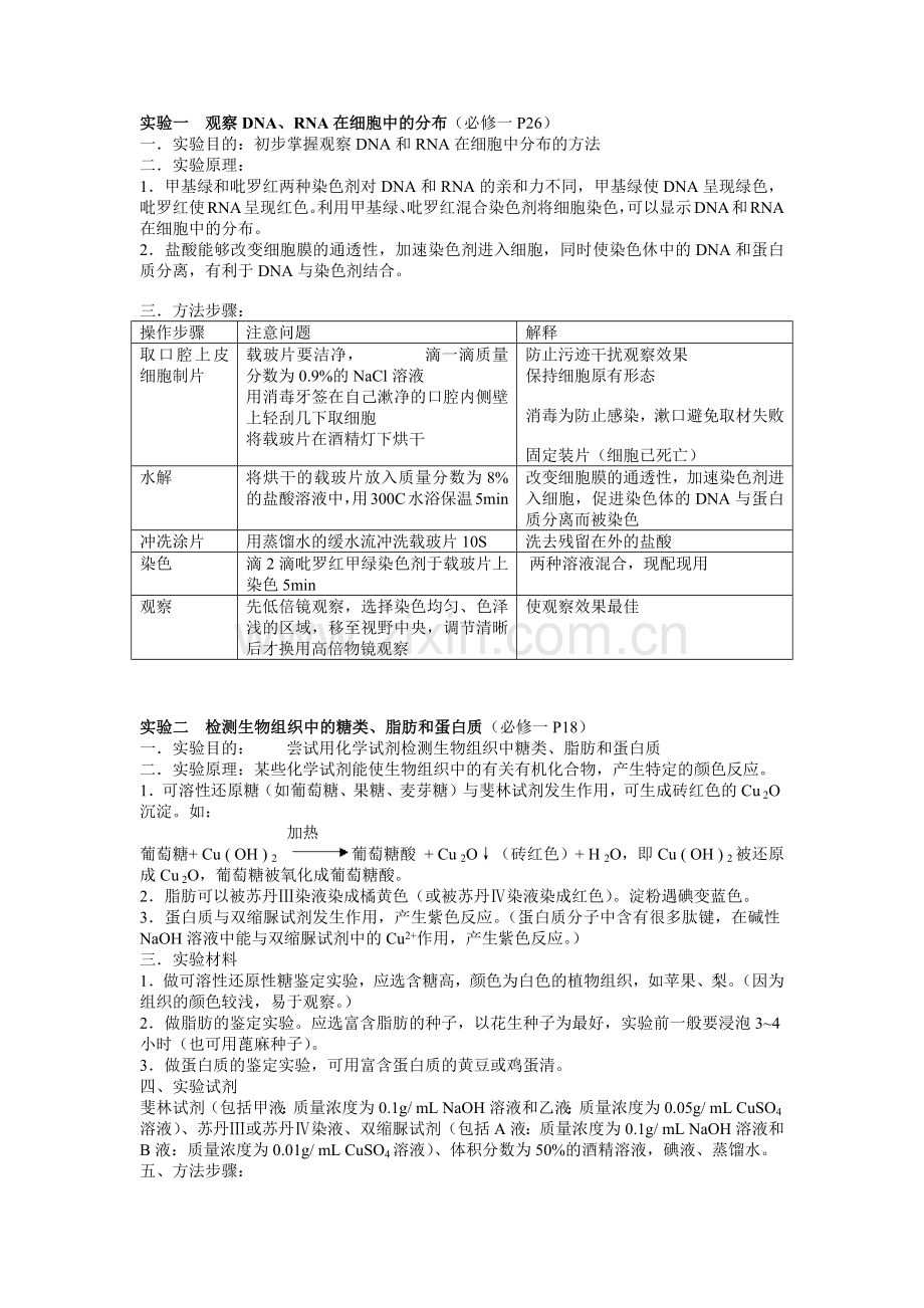 高中生物实验(必考)超详细.doc_第1页