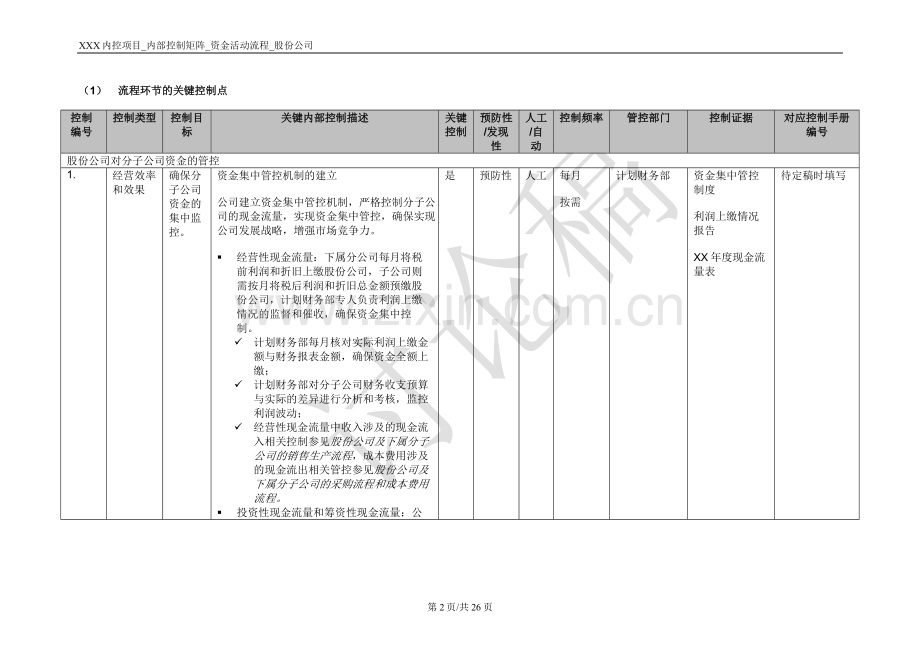 内控项目-内控矩阵-资金活动流程-股份公司.doc_第2页