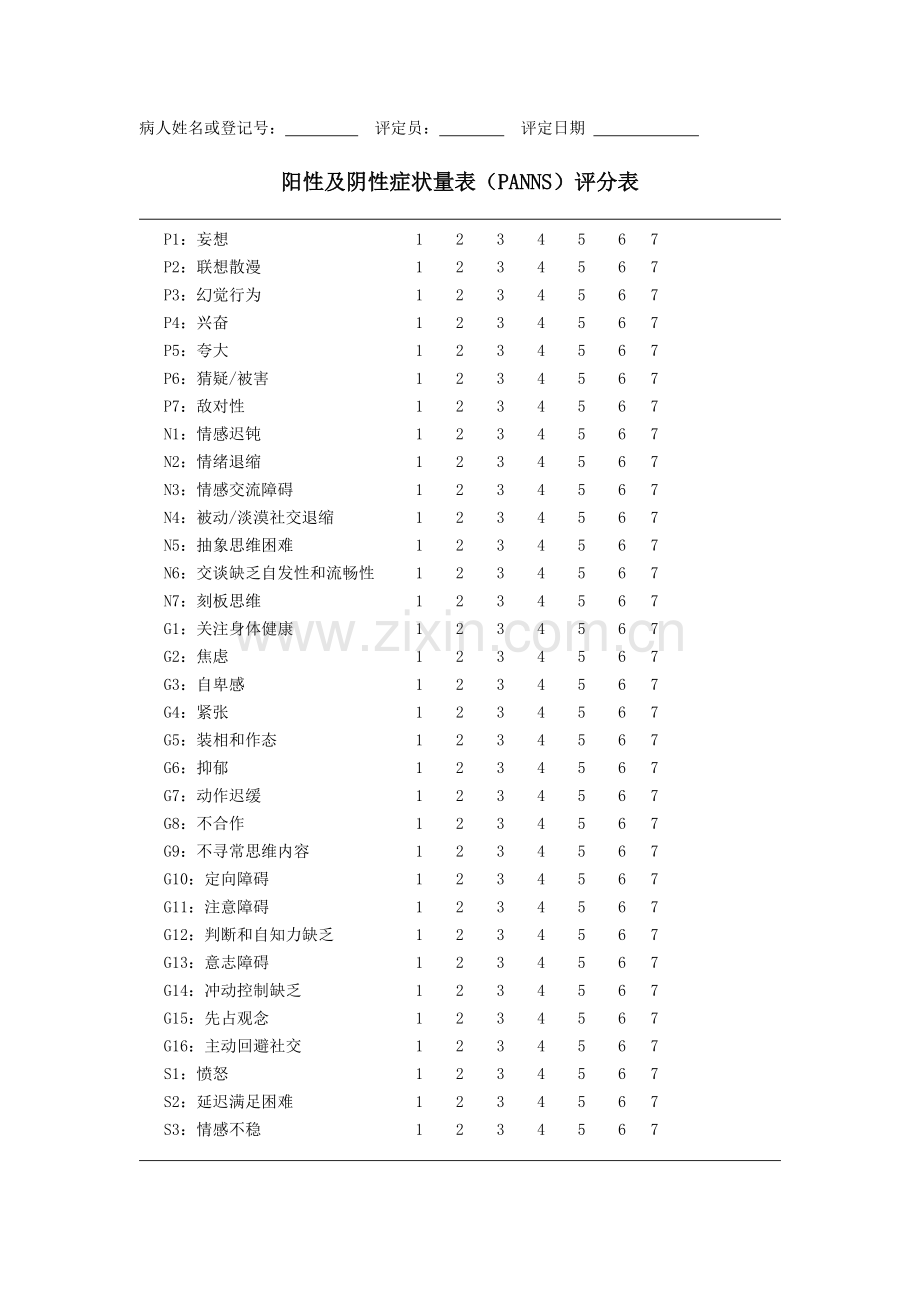 PANSS评分表.doc_第1页