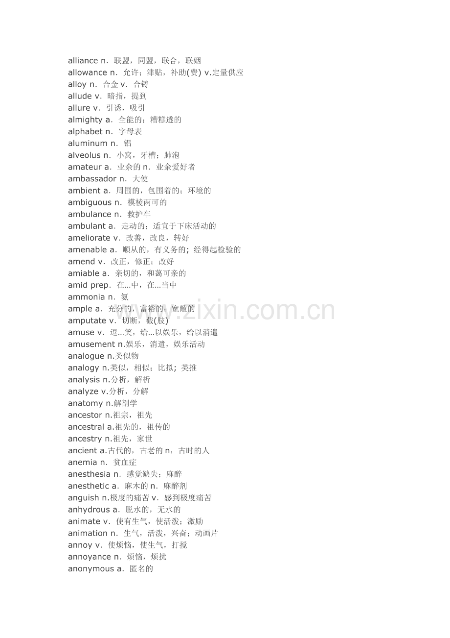 全国医学博士英语统一考试词汇表(10000词全).doc_第2页