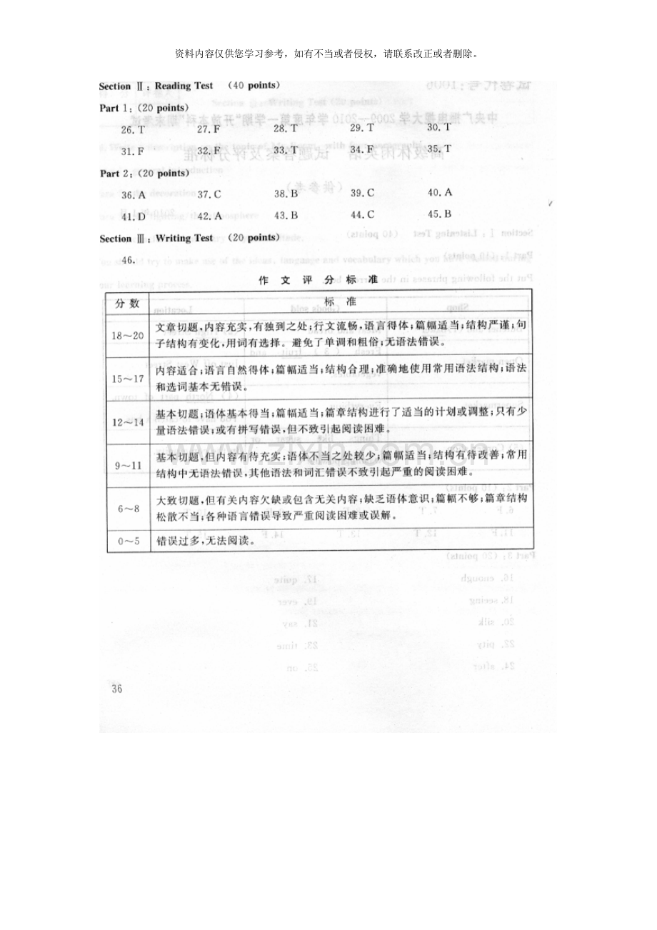 1月高级休闲英语试题答案.doc_第2页