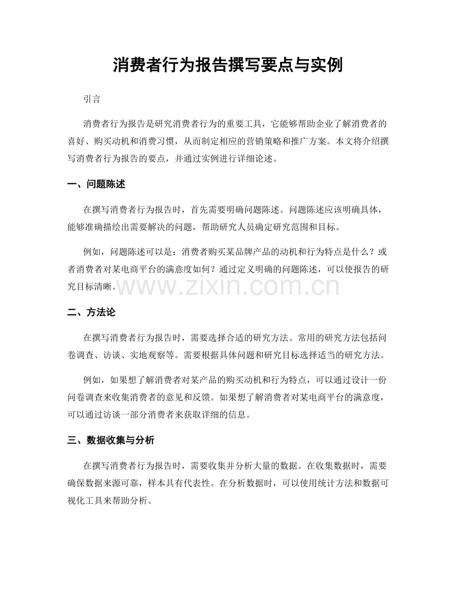 消费者行为报告撰写要点与实例.docx_第1页
