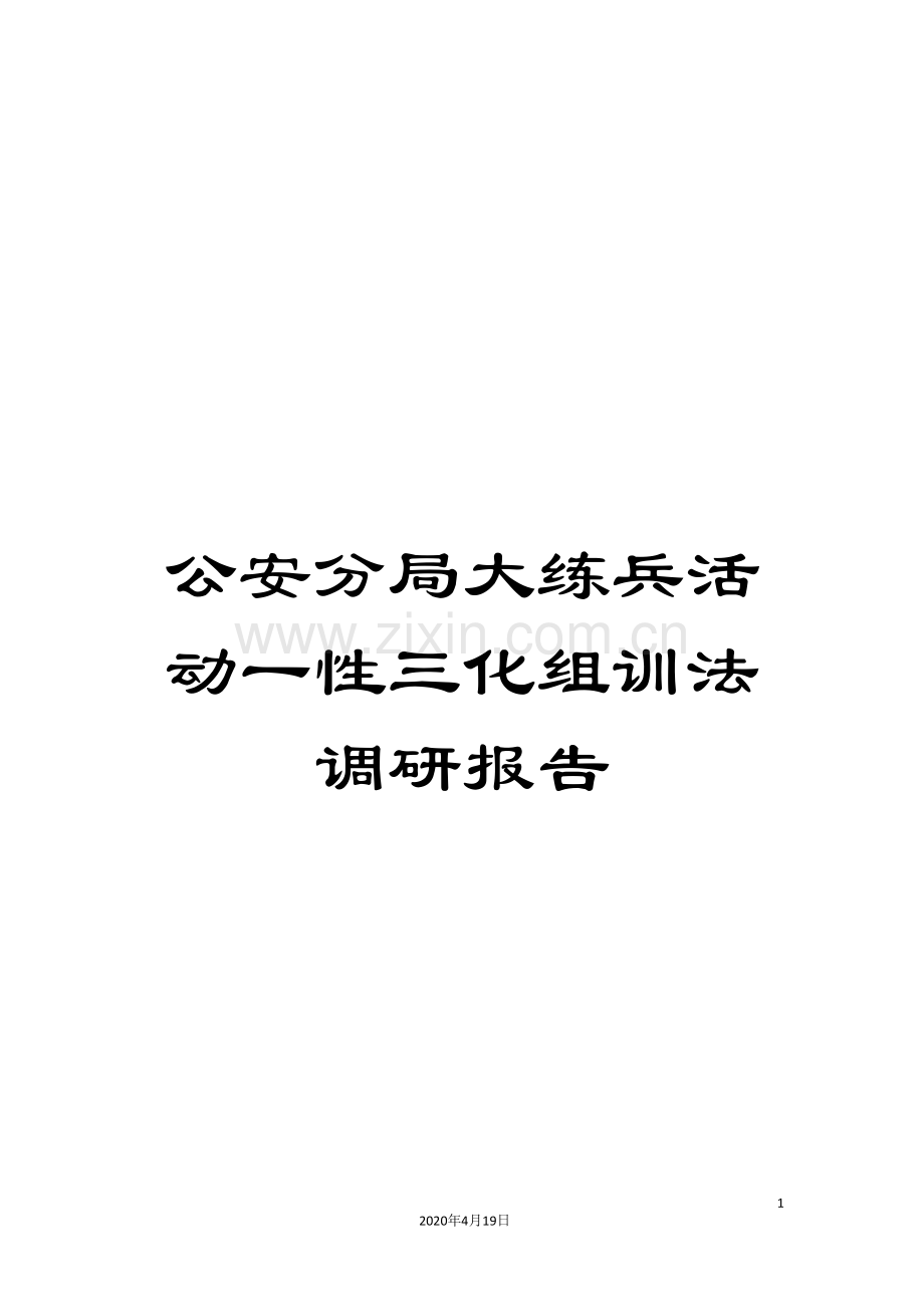 公安分局大练兵活动一性三化组训法调研报告.doc_第1页