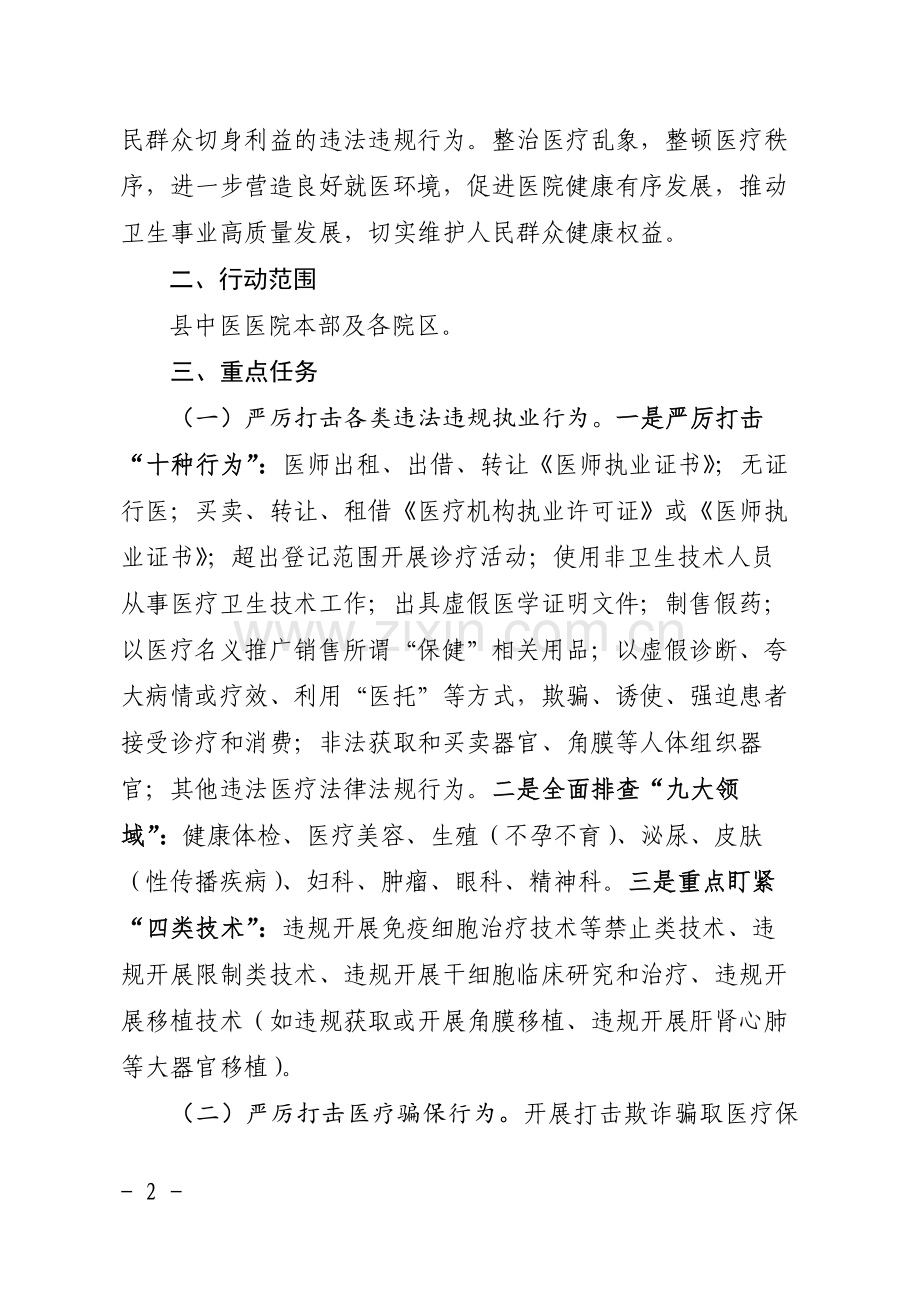 县中医医院医疗乱象专项整治行动实施方案.doc_第2页