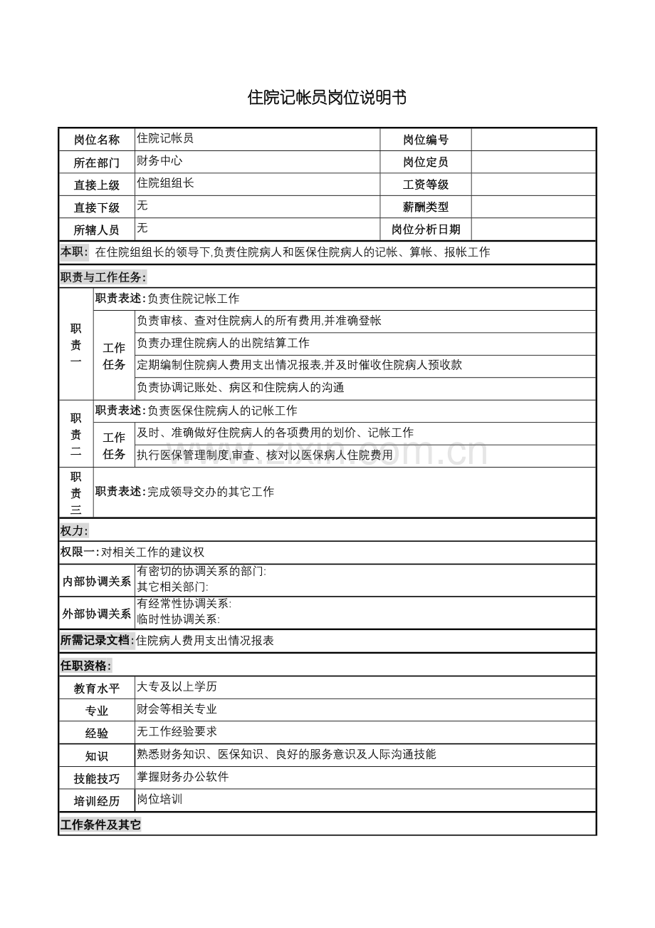 住院记帐员岗位职责说明.doc_第2页
