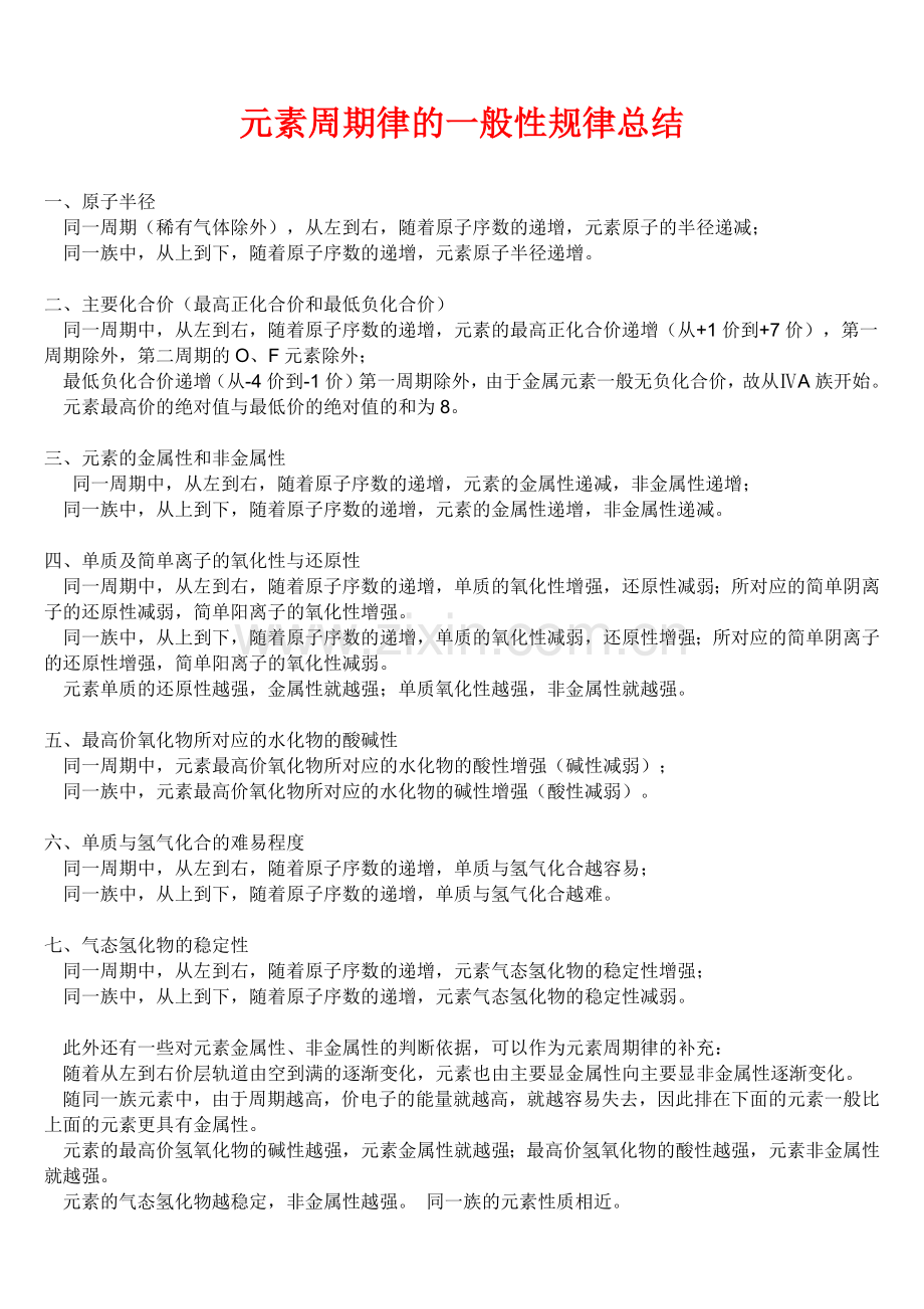 化学元素周期律的总结.docx_第1页