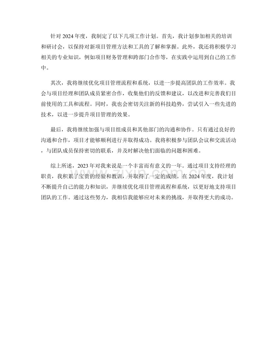 项目支持经理2023年工作总结及2024年度工作计划.docx_第2页