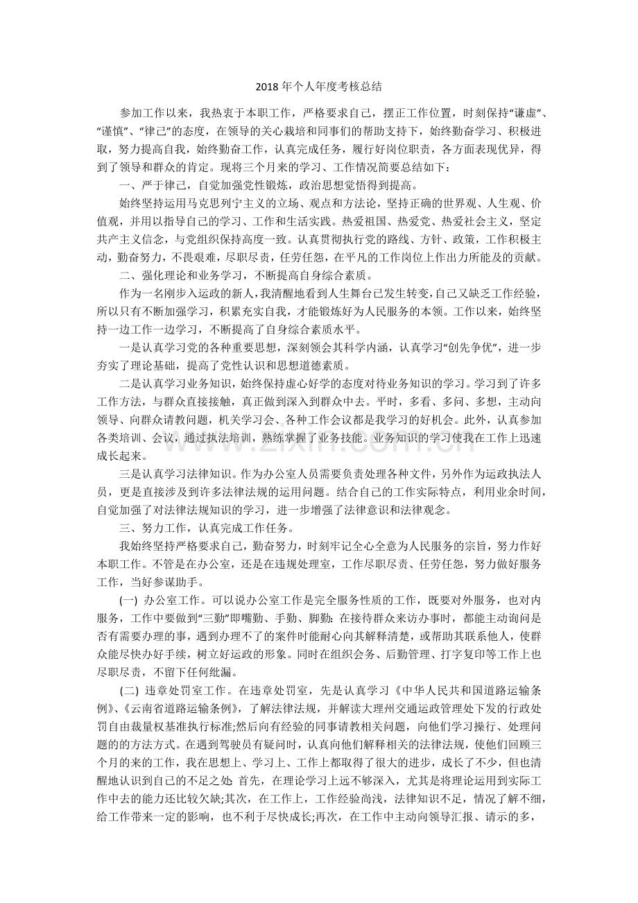 2018年个人年度考核总结.doc_第1页