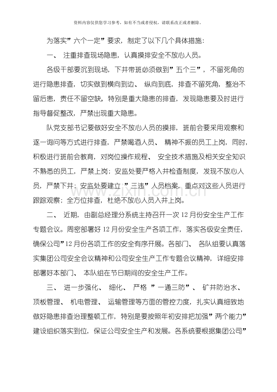 新元公司两节期间安全保障措施模板.doc_第2页