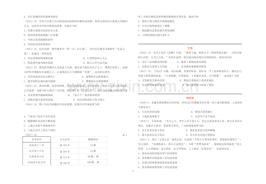 高考历史真题25题汇编.doc_第2页