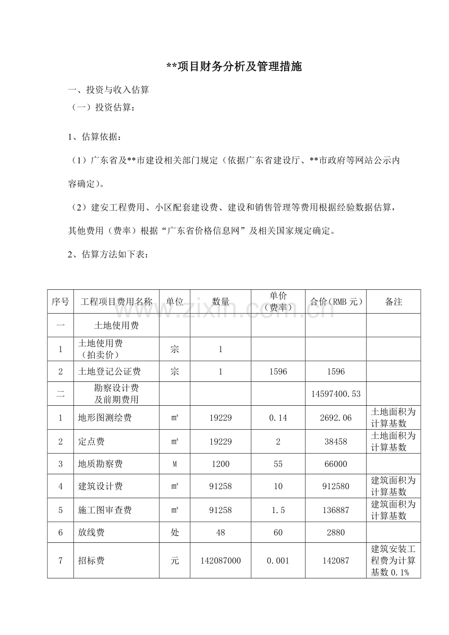 广东某房地产项目财务分析及管理措施.doc_第1页