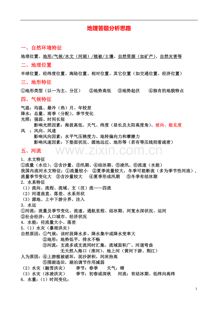 疯狂高考文综直通车qq.225148774【地理】地理答题分析思路.docx_第1页