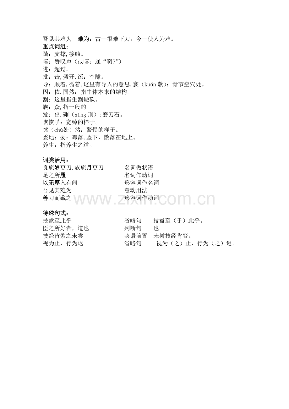 庖丁解牛文言文知识点总结.doc_第2页