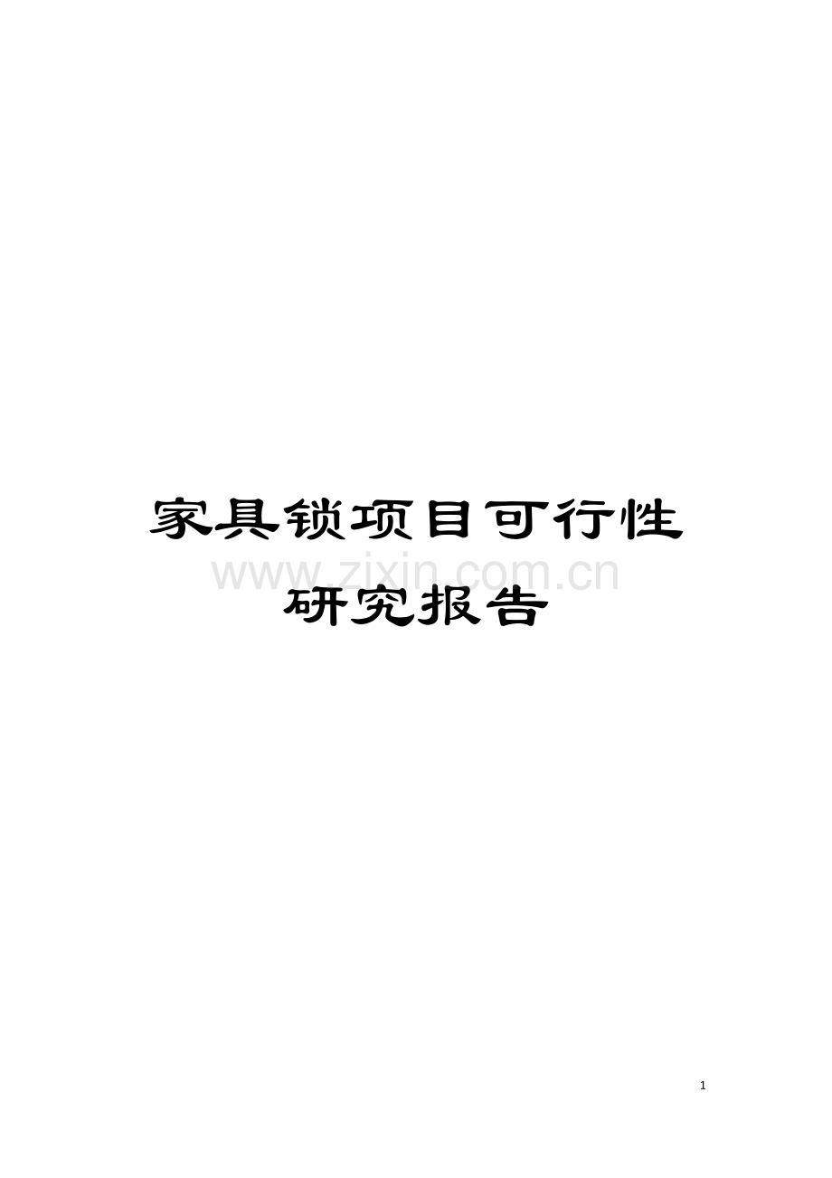 家具锁项目可行性研究报告模板.doc_第1页