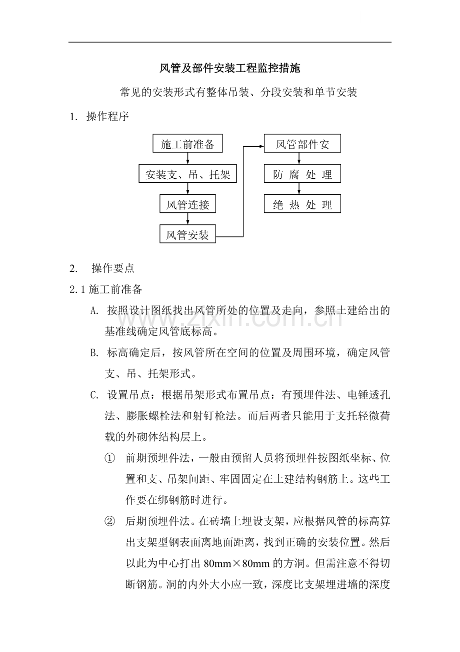 风管及部件安装监理质控措施.doc_第1页