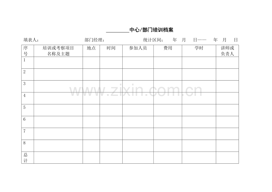 附一部门培训档案.docx_第1页