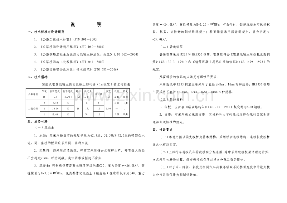 10米板说明-公路-Ⅱ级.doc_第1页