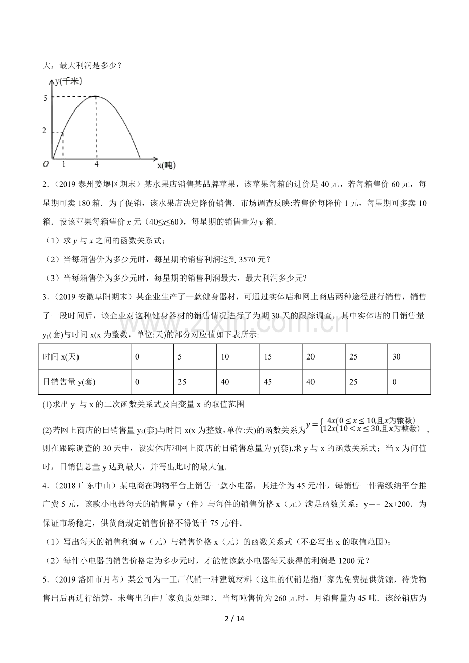 专题02-二次函数与营销问题(学生版).docx_第2页