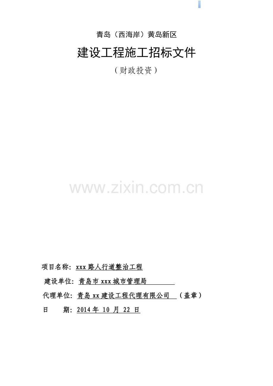 人行道整治工程施工招标文件.doc_第1页