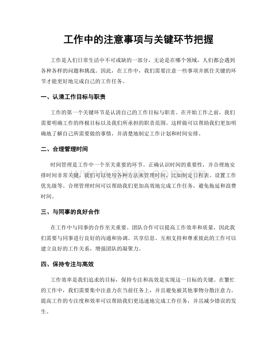 工作中的注意事项与关键环节把握.docx_第1页
