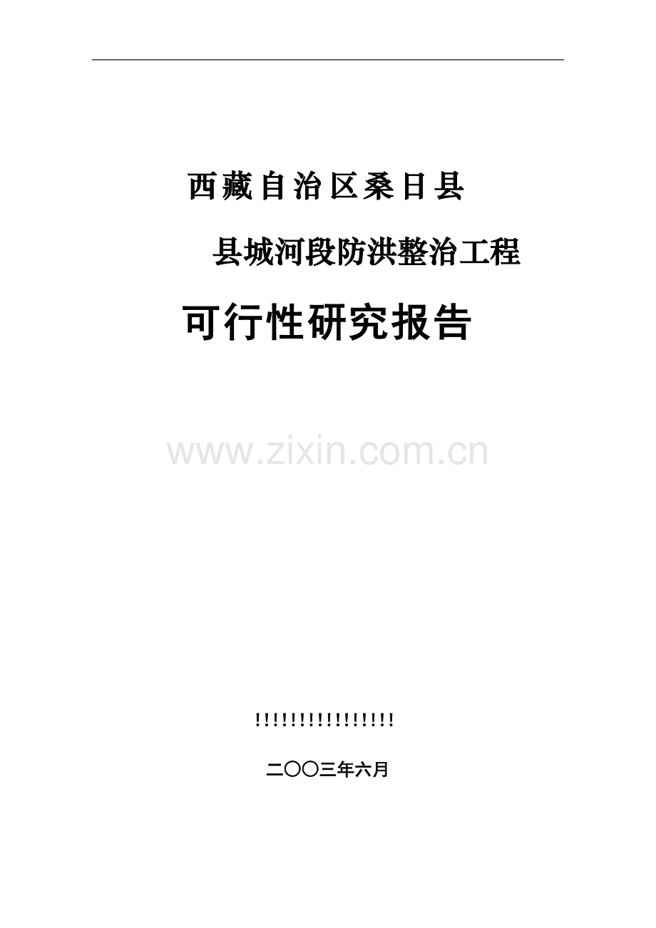 西藏某河段防洪整治工程可行性研究报告.doc_第1页