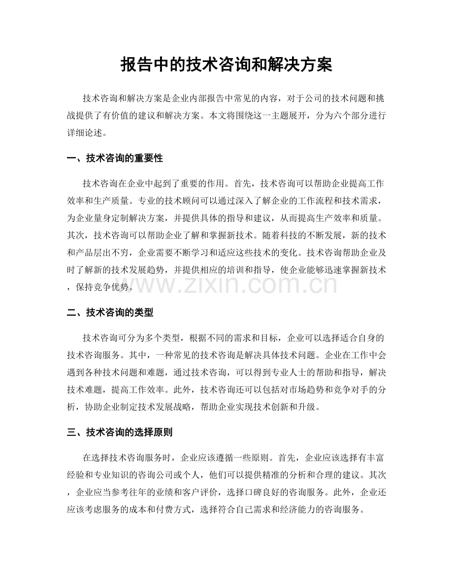 报告中的技术咨询和解决方案.docx_第1页