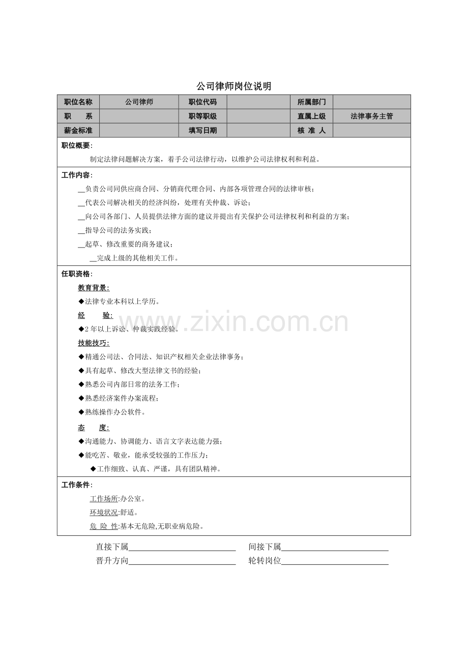 公司律师岗位说明.doc_第1页