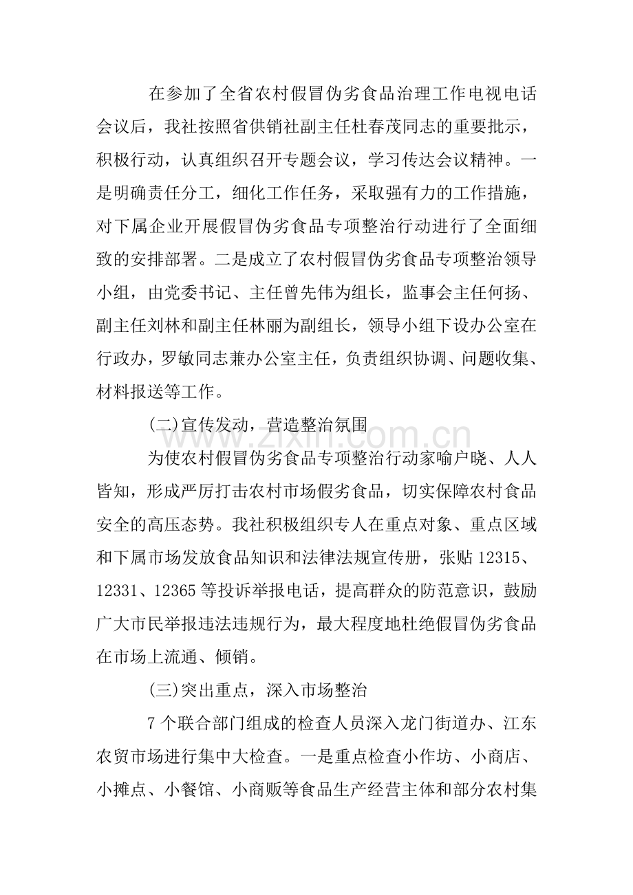 2019农村假冒伪劣食品专项整治工作总结.doc_第2页