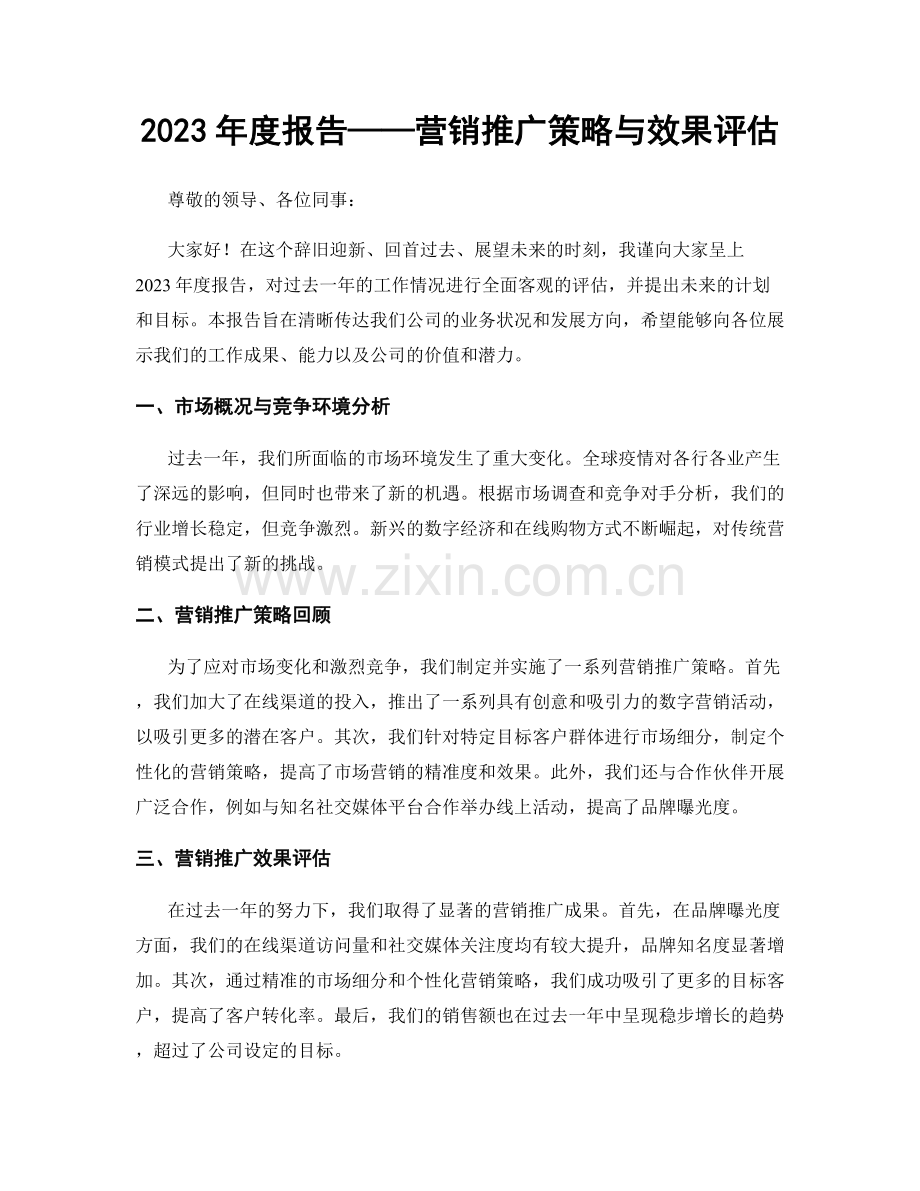 2023年度报告——营销推广策略与效果评估.docx_第1页