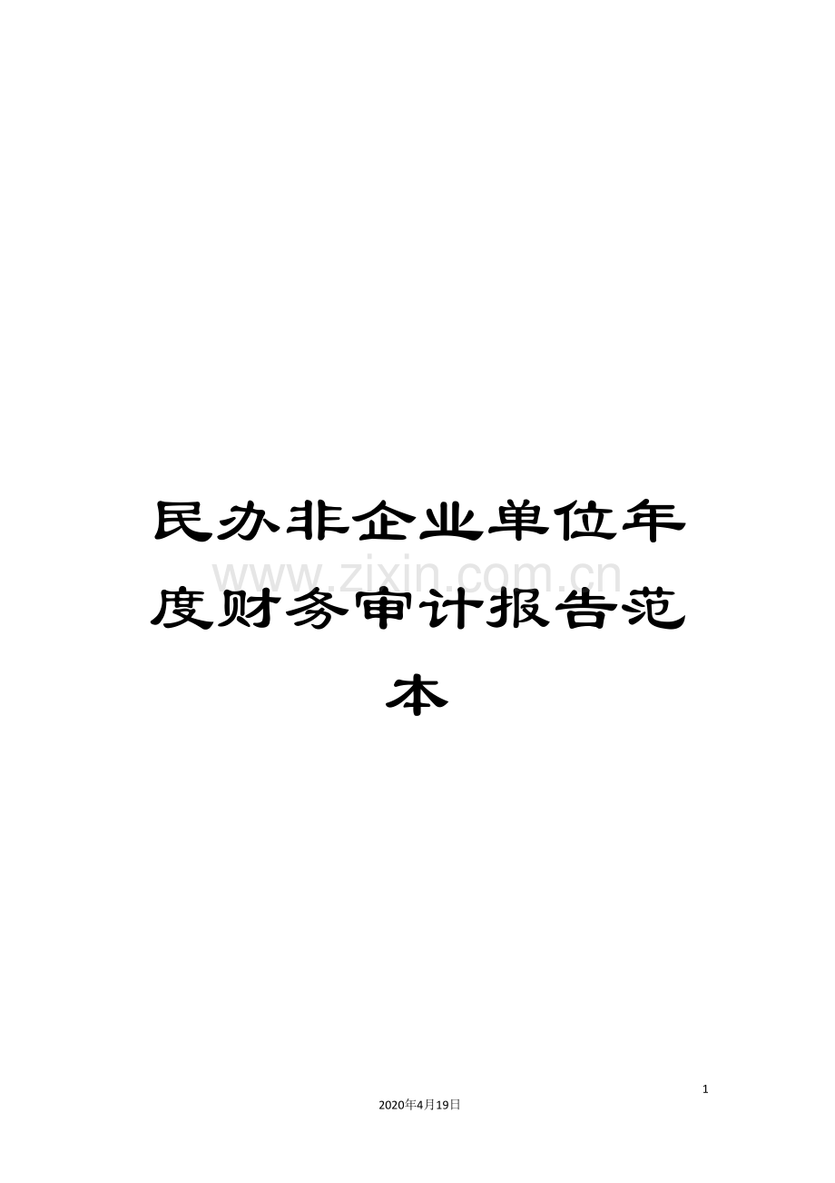 民办非企业单位年度财务审计报告范本范本.doc_第1页
