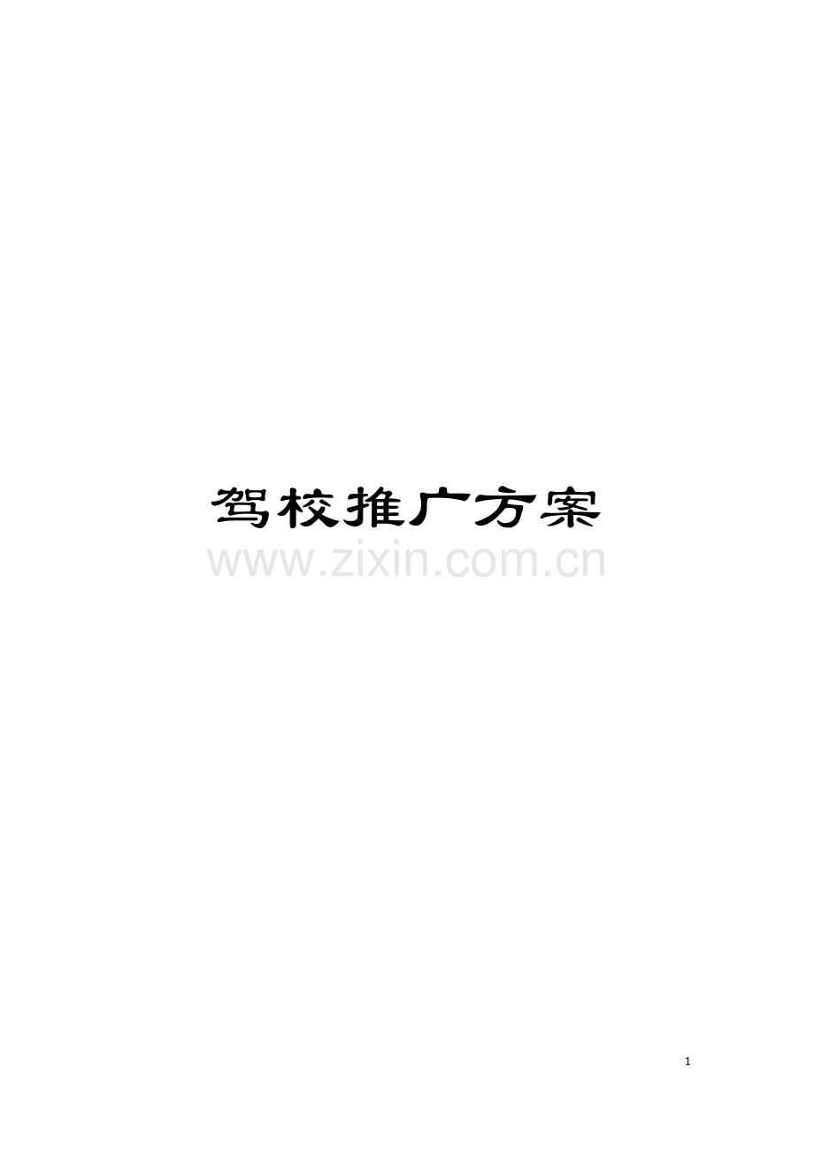 驾校推广方案模板.doc_第1页