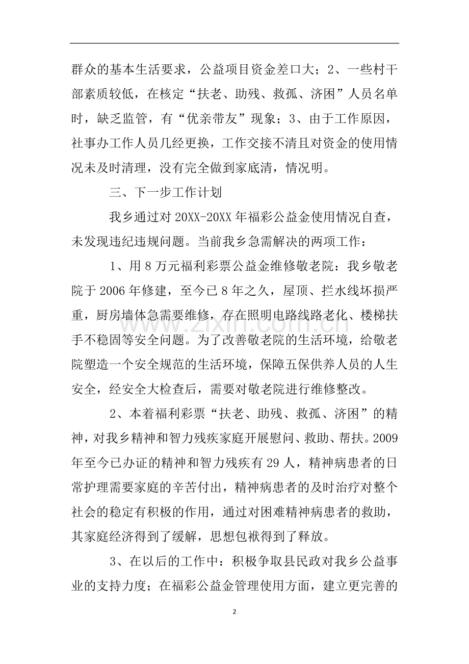 福彩公益金项目的自查报告.doc_第2页