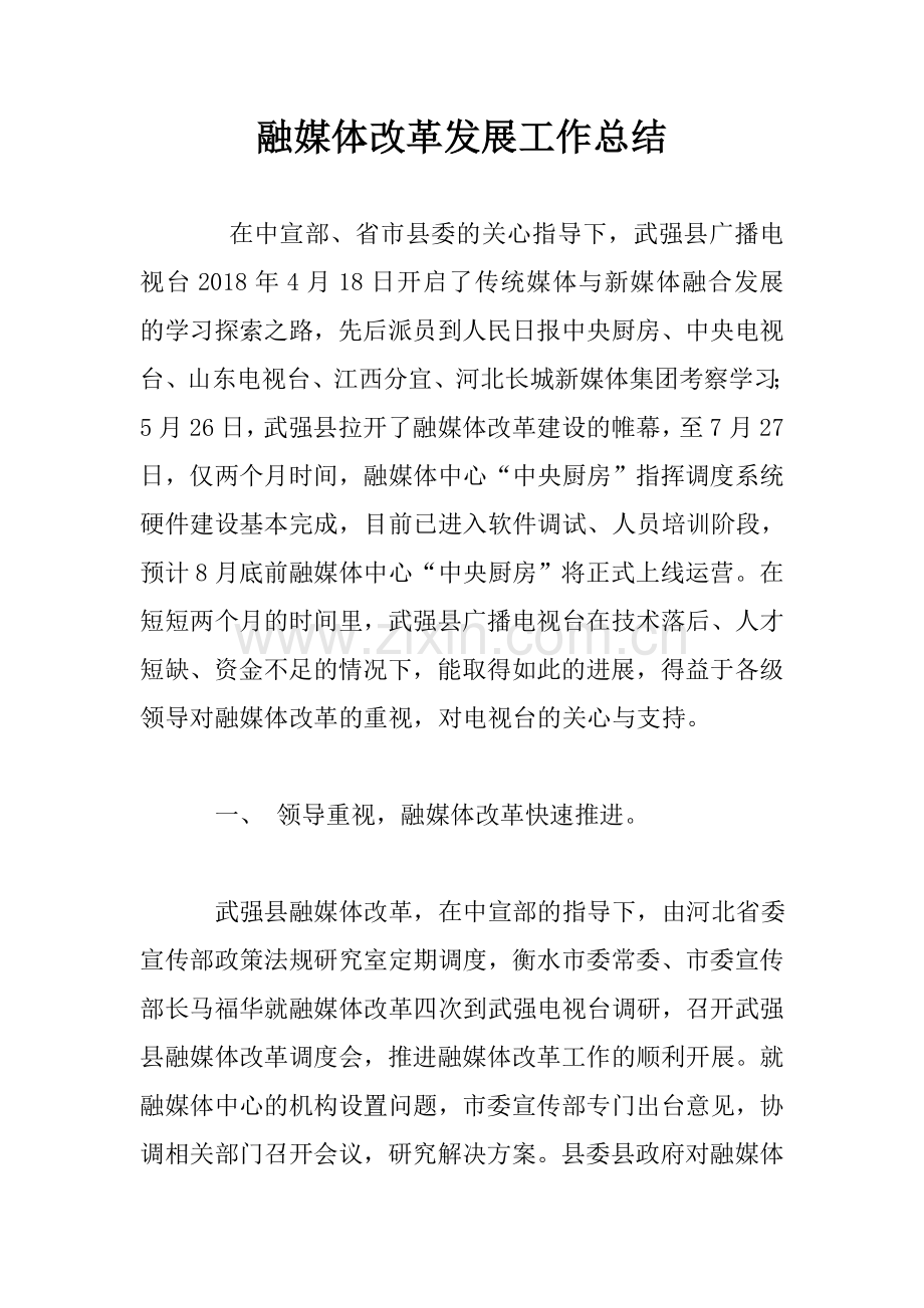 融媒体改革发展工作总结.doc_第1页