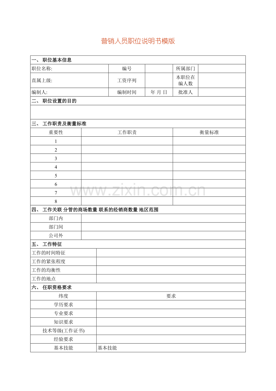 营销人员职位说明书模版.doc_第2页