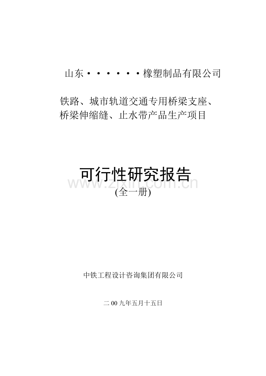 铁路、城市轨道交通专用桥梁支座、桥梁伸缩缝、止水带产品生产项目建设可研报告甲级资质).doc_第1页