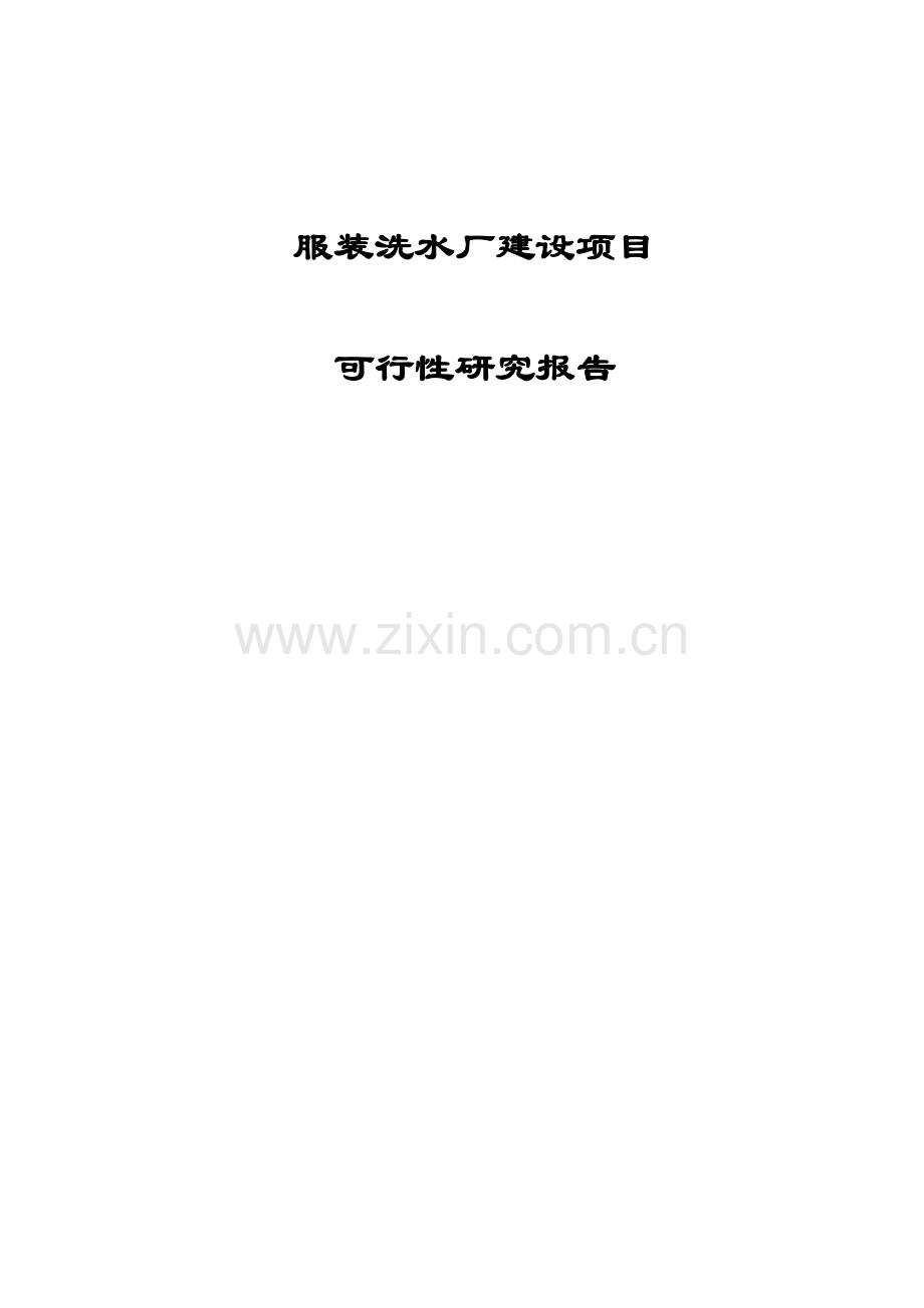 服装洗水厂建设项目可行性研究报告.doc_第1页