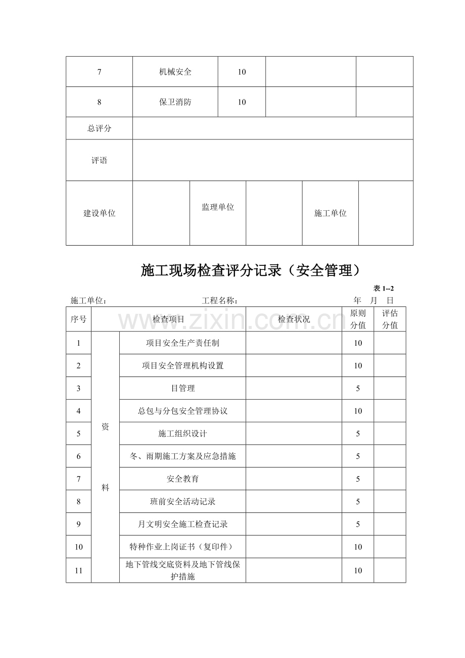 文明安全工地检查汇总表管理模式.doc_第2页