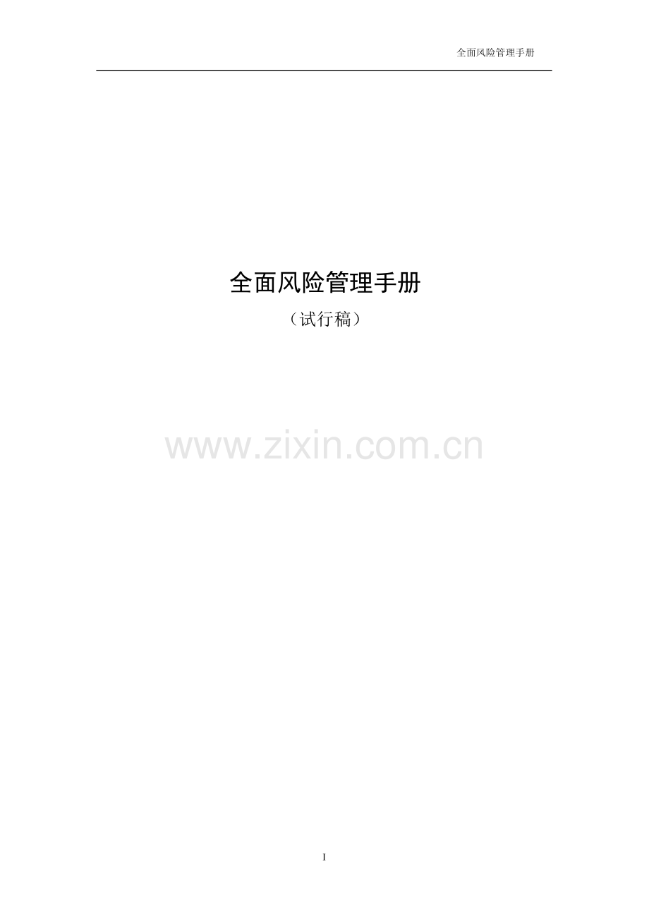 手册大全--对外派遣境外工程集团全面风险管理手册.doc_第1页
