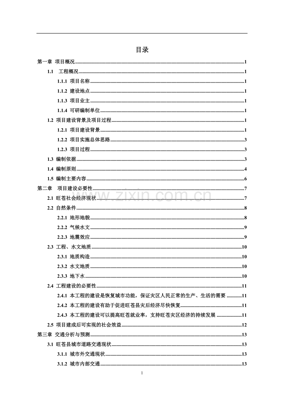 市县城市道路可行性研究报告.doc_第1页