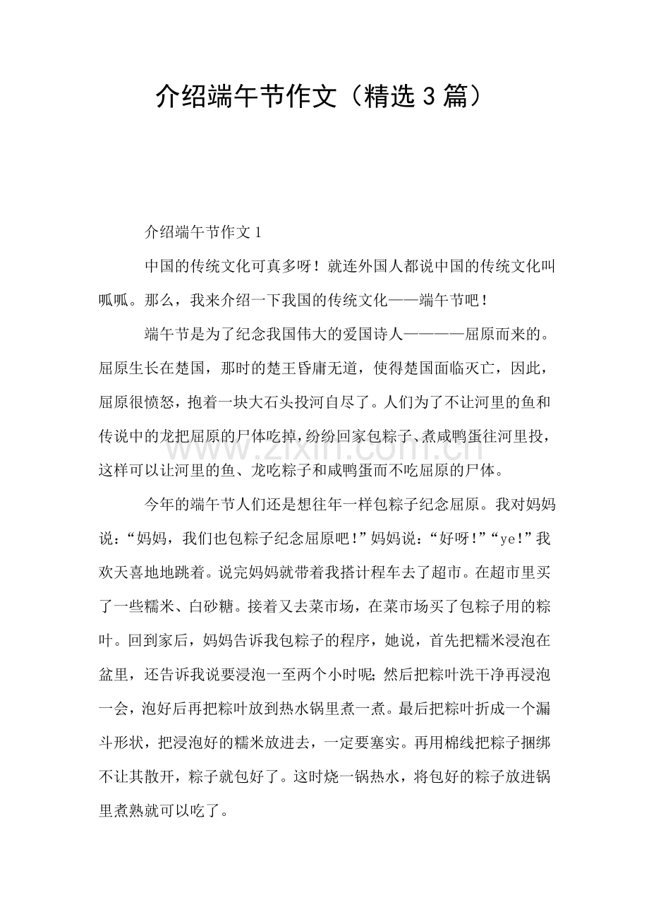 介绍端午节作文(3篇).doc_第1页