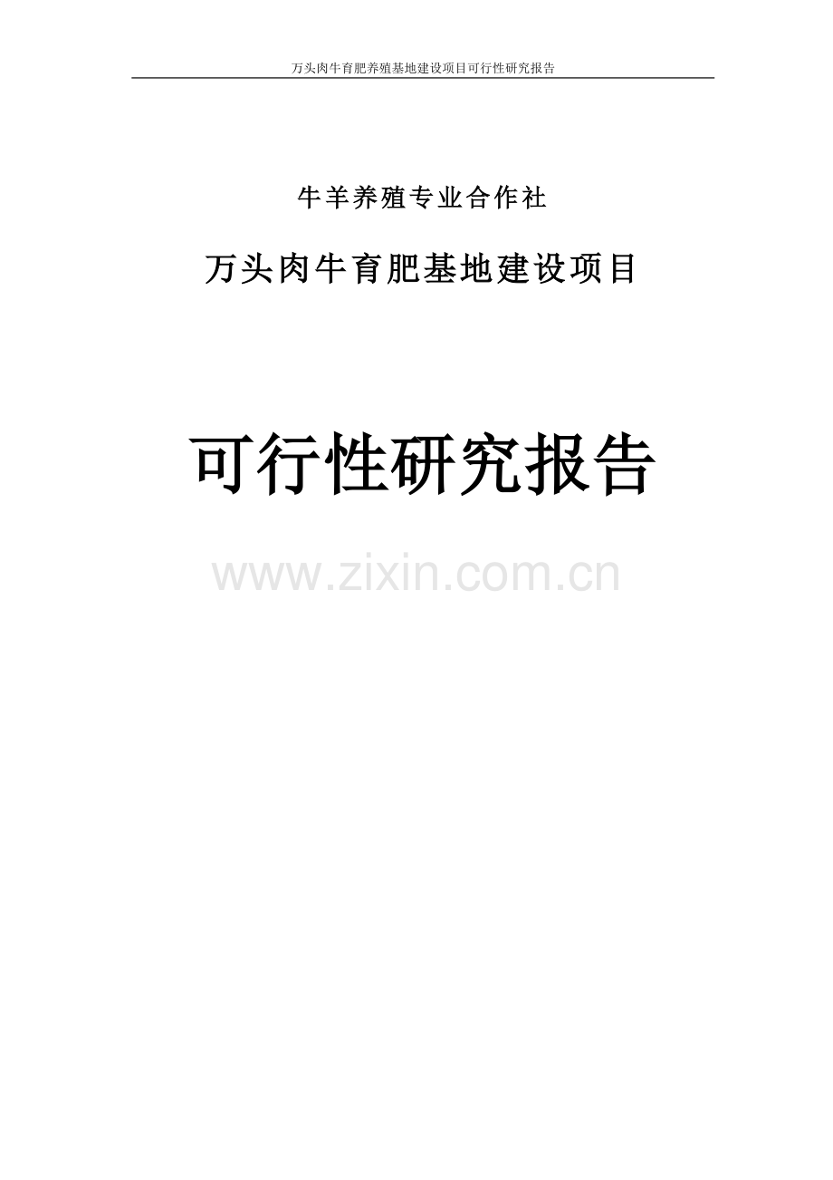 万头肉牛育肥养殖基地项目申请立项可研报告.doc_第1页