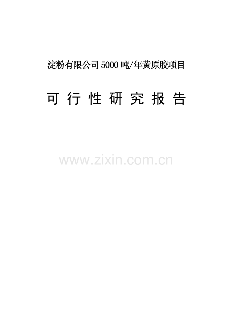 淀粉有限公司年产5000吨黄原胶项目可行性研究报告.doc_第1页