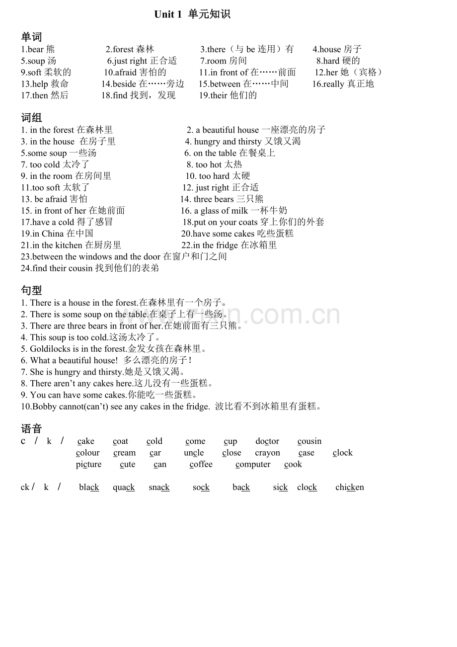 苏教版译林版五年级英语上册U1-8单元知识及短语默写检测.doc_第1页