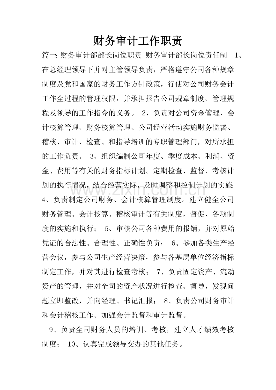 财务审计工作职责.doc_第1页