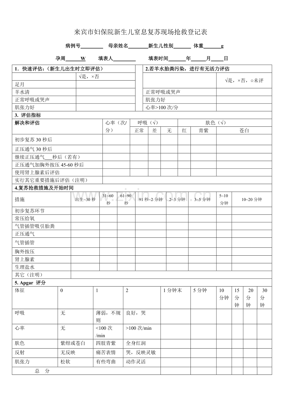 新生儿抢救记录表.doc_第1页