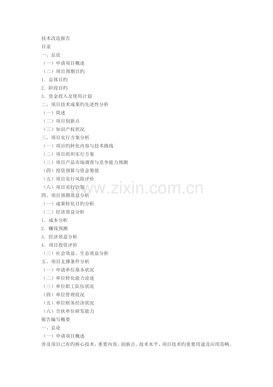 技术改造报告模板.doc_第1页