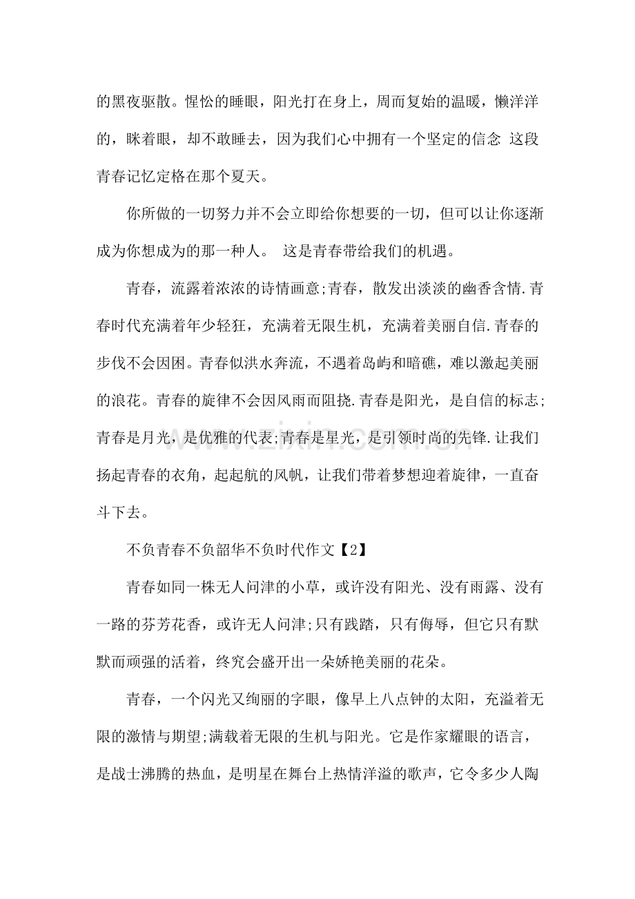 不负青春不负韶华不负时代作文.doc_第2页