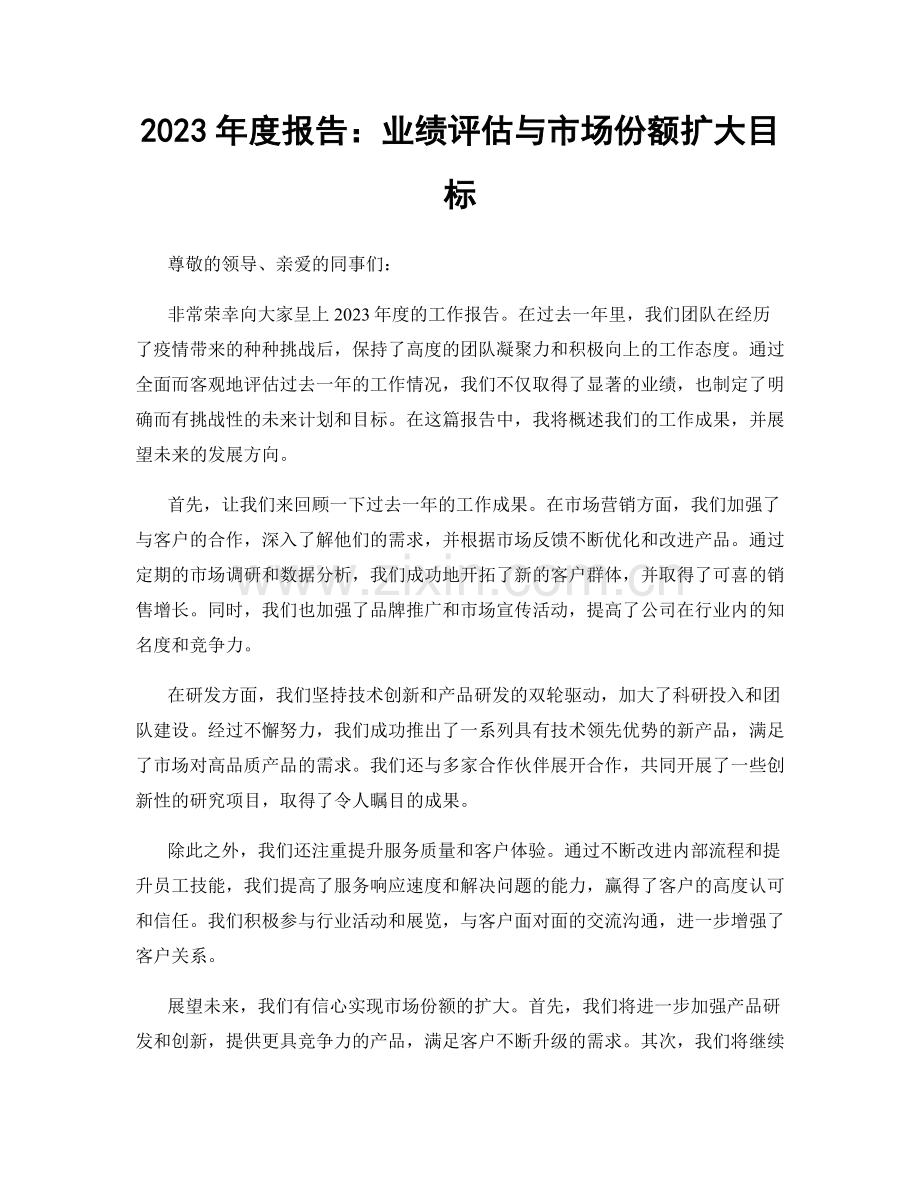 2023年度报告：业绩评估与市场份额扩大目标.docx_第1页