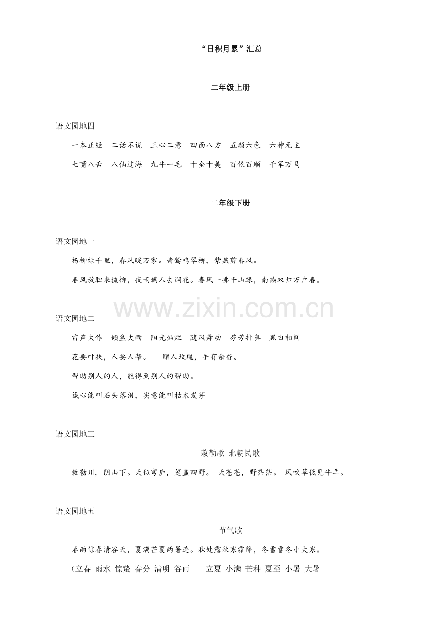 人教版小学所有日积月累汇总.docx_第1页