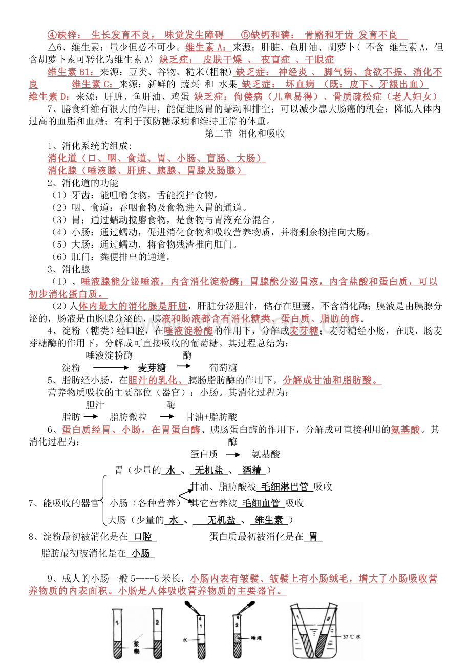 人教版七年级下册生物知识点归纳总结.doc_第2页